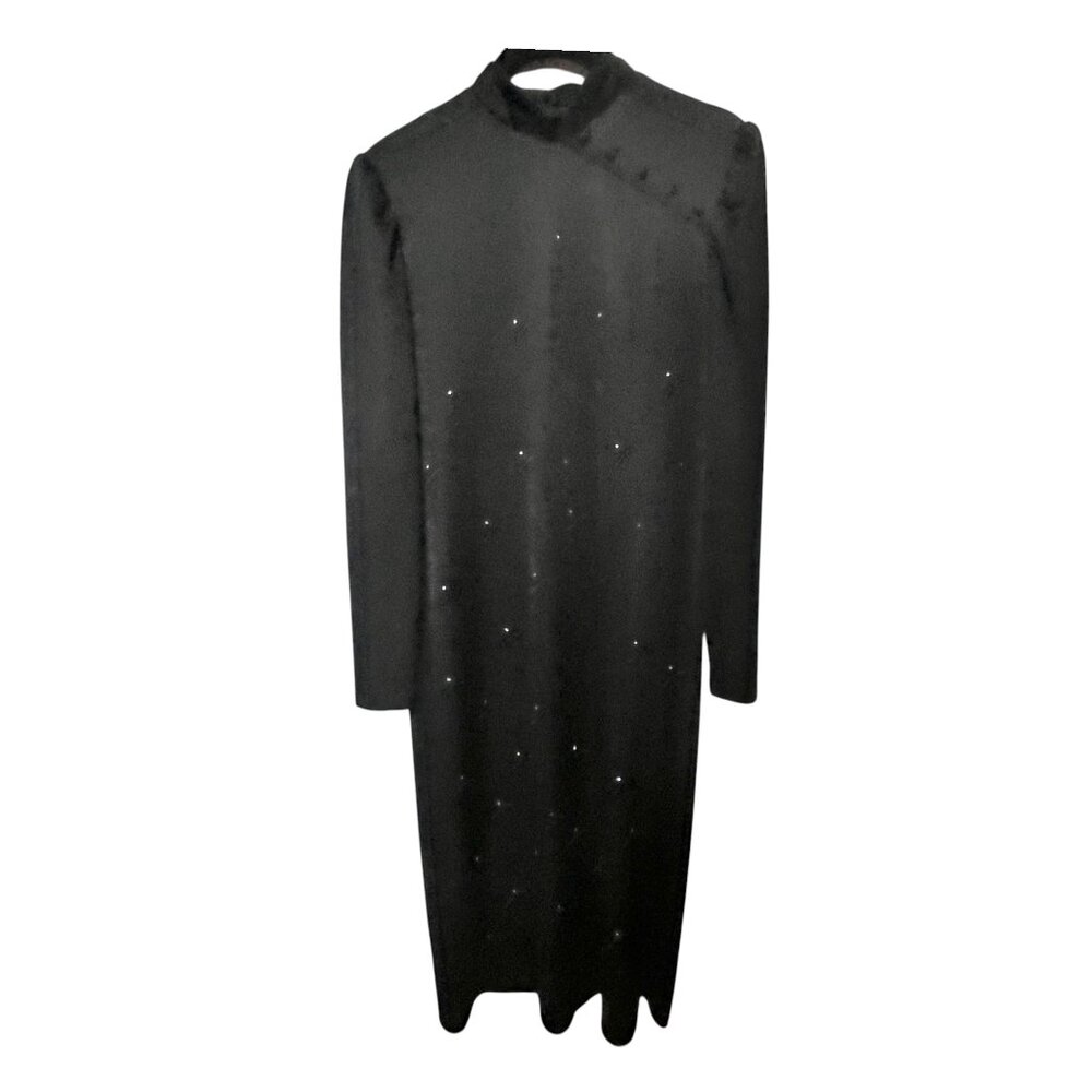 VINTAGE AYRES Cheongsam Dress Black Mandarin Collar Whimsigoth Y2K Long